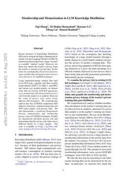 Membership and Memorization in LLM Knowledge Distillation