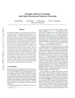 ForeSight: Multi-View Streaming Joint Object Detection and Trajectory Forecasting