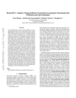 BrainATCL: Adaptive Temporal Brain Connectivity Learning for Functional Link Prediction and Age Estimation