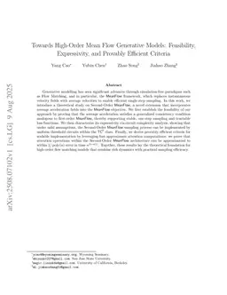 Towards High-Order Mean Flow Generative Models: Feasibility, Expressivity, and Provably Efficient Criteria