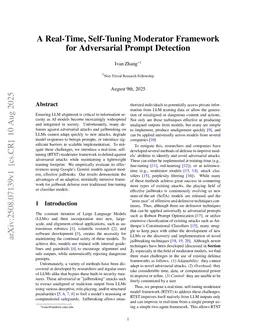 A Real-Time, Self-Tuning Moderator Framework for Adversarial Prompt Detection