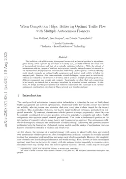 When Competition Helps: Achieving Optimal Traffic Flow with Multiple Autonomous Planners