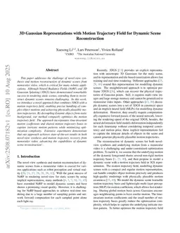 3D Gaussian Representations with Motion Trajectory Field for Dynamic Scene Reconstruction