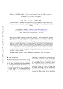Generic Calibration: Pose Ambiguity/Linear Solution and Parametric-hybrid Pipeline