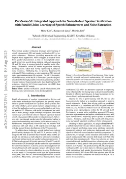 ParaNoise-SV: Integrated Approach for Noise-Robust Speaker Verification with Parallel Joint Learning of Speech Enhancement and Noise Extraction