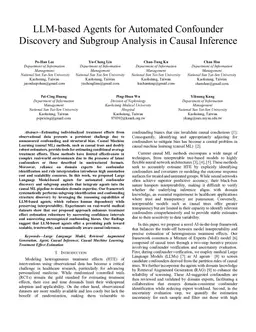 LLM-based Agents for Automated Confounder Discovery and Subgroup Analysis in Causal Inference