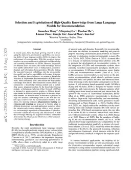 Selection and Exploitation of High-Quality Knowledge from Large Language Models for Recommendation