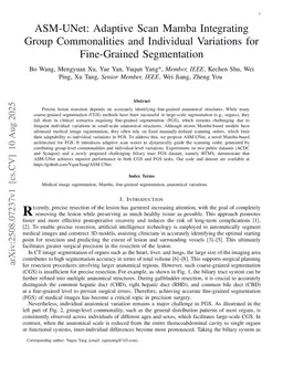 ASM-UNet: Adaptive Scan Mamba Integrating Group Commonalities and Individual Variations for Fine-Grained Segmentation
