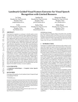 Landmark Guided Visual Feature Extractor for Visual Speech Recognition with Limited Resource