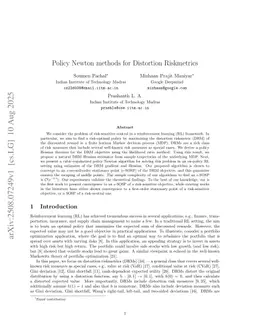Policy Newton methods for Distortion Riskmetrics