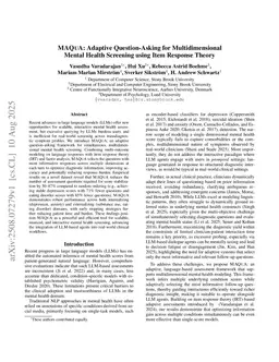 MAQuA: Adaptive Question-Asking for Multidimensional Mental Health Screening using Item Response Theory