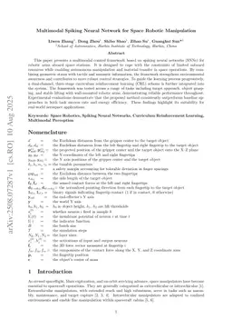 Multimodal Spiking Neural Network for Space Robotic Manipulation