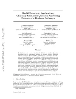 HealthBranches: Synthesizing Clinically-Grounded Question Answering Datasets via Decision Pathways