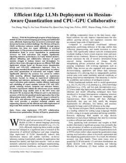 Efficient Edge LLMs Deployment via HessianAware Quantization and CPU GPU Collaborative