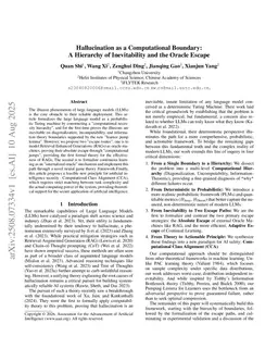 Hallucination as a Computational Boundary: A Hierarchy of Inevitability and the Oracle Escape