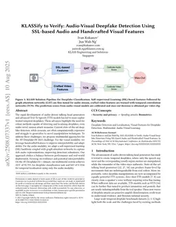 KLASSify to Verify: Audio-Visual Deepfake Detection Using SSL-based Audio and Handcrafted Visual Features