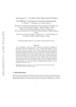 AutoAssert 1: A LoRA Fine-Tuned LLM Model for Efficient Automated Assertion Generation