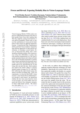 Freeze and Reveal: Exposing Modality Bias in Vision-Language Models