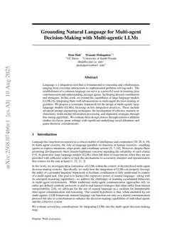 Grounding Natural Language for Multi-agent Decision-Making with Multi-agentic LLMs