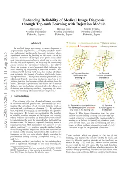 Enhancing Reliability of Medical Image Diagnosis through Top-rank Learning with Rejection Module