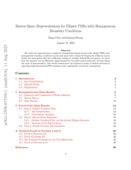 Barron Space Representations for Elliptic PDEs with Homogeneous Boundary Conditions