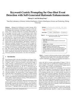 Keyword-Centric Prompting for One-Shot Event Detection with Self-Generated Rationale Enhancements