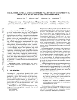 HGMF: A Hierarchical Gaussian Mixture Framework for Scalable Tool Invocation within the Model Context Protocol