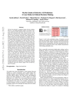 On the Limits of Selective AI Prediction: A Case Study in Clinical Decision Making