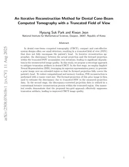 An Iterative Reconstruction Method for Dental Cone-Beam Computed Tomography with a Truncated Field of View