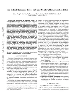 End-to-End Humanoid Robot Safe and Comfortable Locomotion Policy