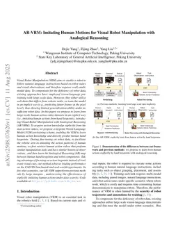 AR-VRM: Imitating Human Motions for Visual Robot Manipulation with Analogical Reasoning