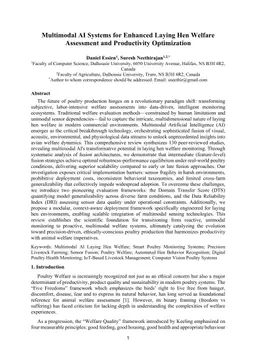 Multimodal AI Systems for Enhanced Laying Hen Welfare Assessment and Productivity Optimization