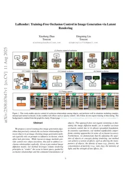LaRender: Training-Free Occlusion Control in Image Generation via Latent Rendering