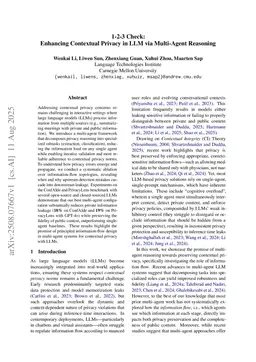 1-2-3 Check: Enhancing Contextual Privacy in LLM via Multi-Agent Reasoning