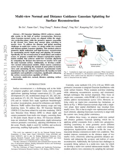 Multi-view Normal and Distance Guidance Gaussian Splatting for Surface Reconstruction