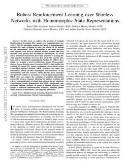 Robust Reinforcement Learning over Wireless Networks with Homomorphic State Representations