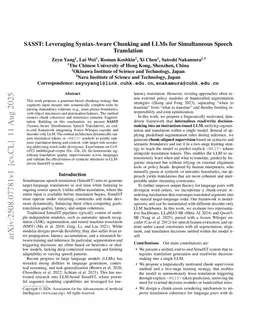 SASST: Leveraging Syntax-Aware Chunking and LLMs for Simultaneous Speech Translation