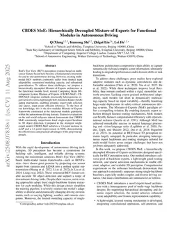 CBDES MoE: Hierarchically Decoupled Mixture-of-Experts for Functional Modules in Autonomous Driving