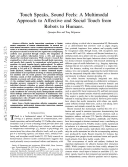 Touch Speaks, Sound Feels: A Multimodal Approach to Affective and Social Touch from Robots to Humans