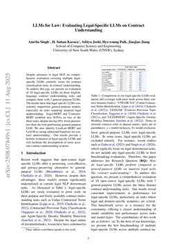 LLMs for Law: Evaluating Legal-Specific LLMs on Contract Understanding