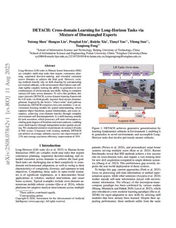 DETACH: Cross-domain Learning for Long-Horizon Tasks via Mixture of Disentangled Experts