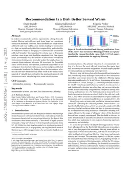 Recommendation Is a Dish Better Served Warm