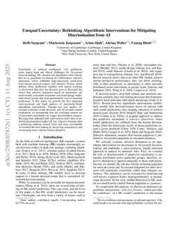 Unequal Uncertainty: Rethinking Algorithmic Interventions for Mitigating Discrimination from AI