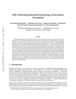EFU: Enforcing Federated Unlearning via Functional Encryption