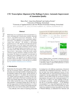 CTC Transcription Alignment of the Bullinger Letters: Automatic Improvement of Annotation Quality