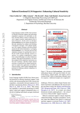 Tailored Emotional LLM-Supporter: Enhancing Cultural Sensitivity