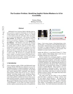 The Escalator Problem: Identifying Implicit Motion Blindness in AI for Accessibility
