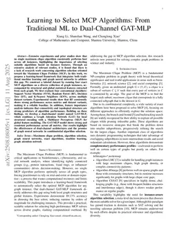 Learning to Select MCP Algorithms: From Traditional ML to Dual-Channel GAT-MLP