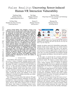 False Reality: Uncovering Sensor-induced Human-VR Interaction Vulnerability