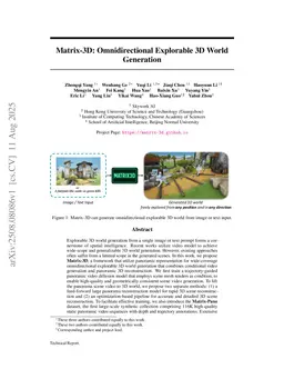 Matrix-3D: Omnidirectional Explorable 3D World Generation